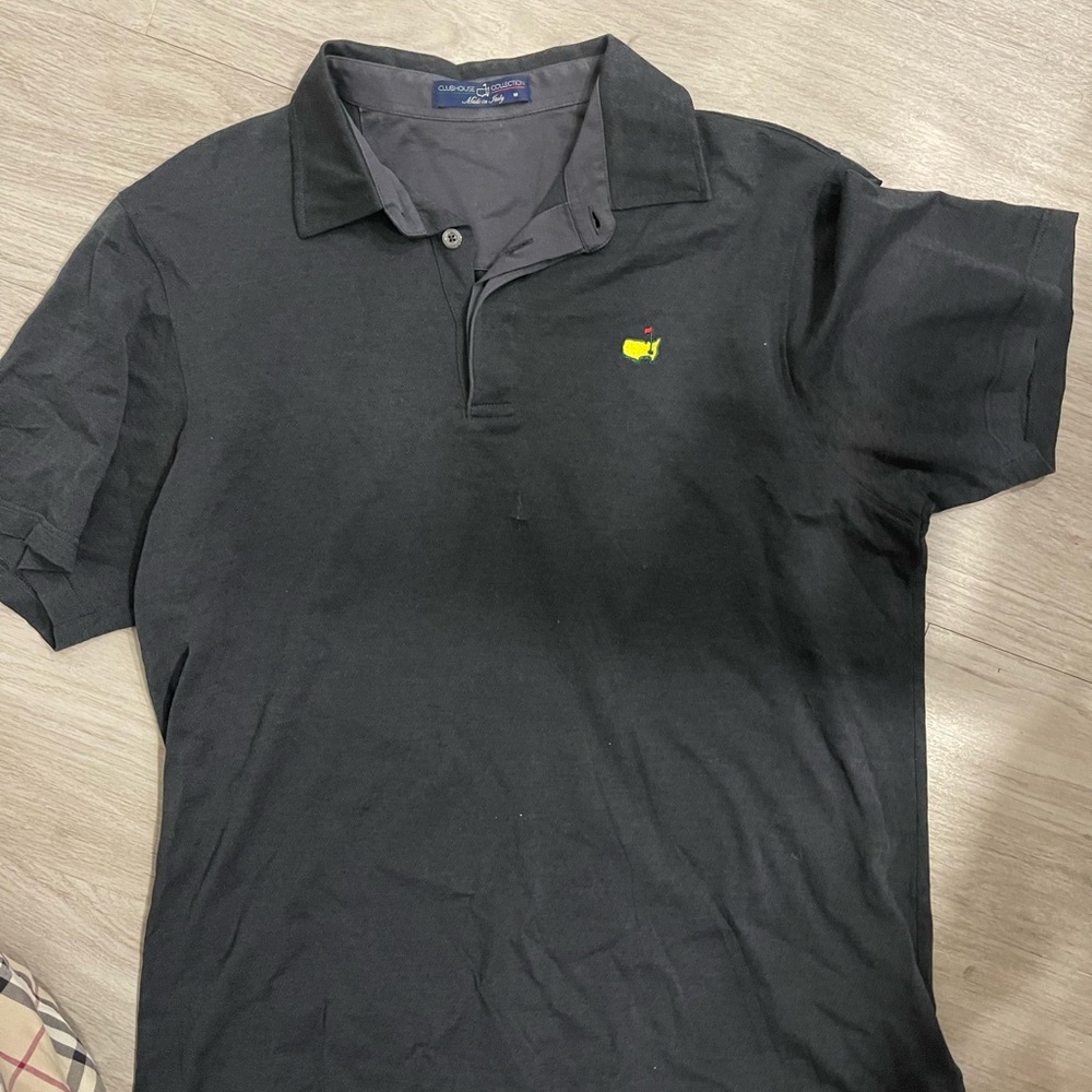 Masters charcoal Polo Shirt with Yellow Logo